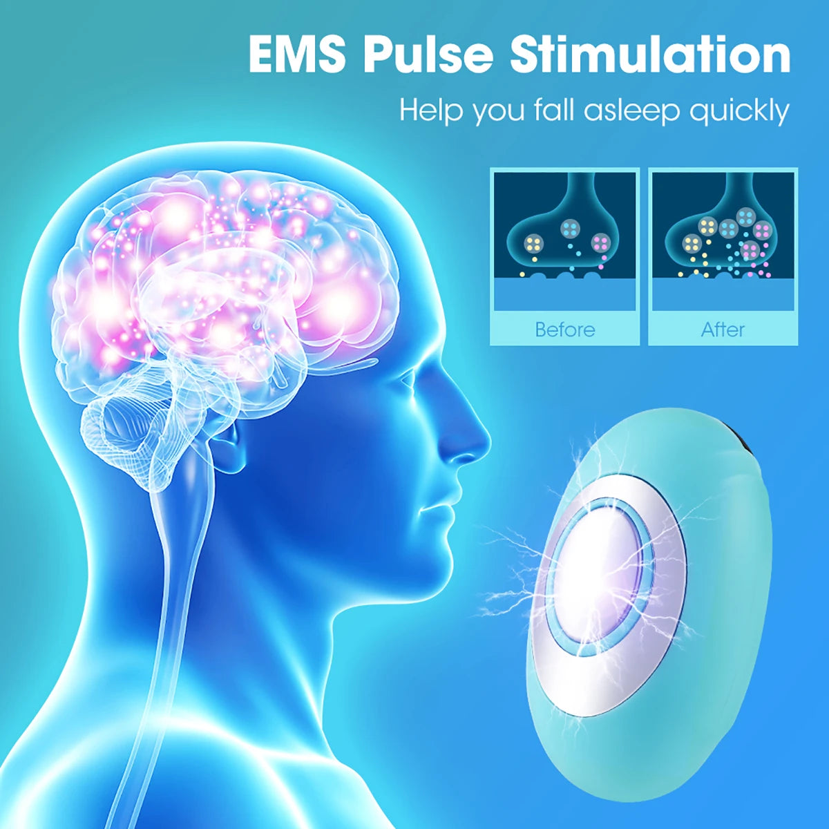 Microcurrent & EMS Sleep Aid Device: Beat Insomnia & Stress! 🌙⚡
- Palm Pulse Massager for instant relaxation.
- Works in 20 mins.
Schlafgerät mit Mikrostrom- und EMS-Technologie: Für Schlaflosigkeit, Stress und Angst!