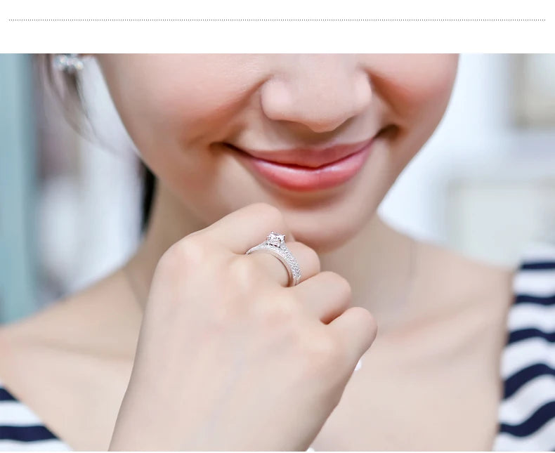 Sterling Silver Wedding Ring Set for Women - خاتم زفاف فضة استرلينية عتيق مع تصميم للنساء، هدية ذكرى للسيدات، مبيعات بالجملة للمجوهرات