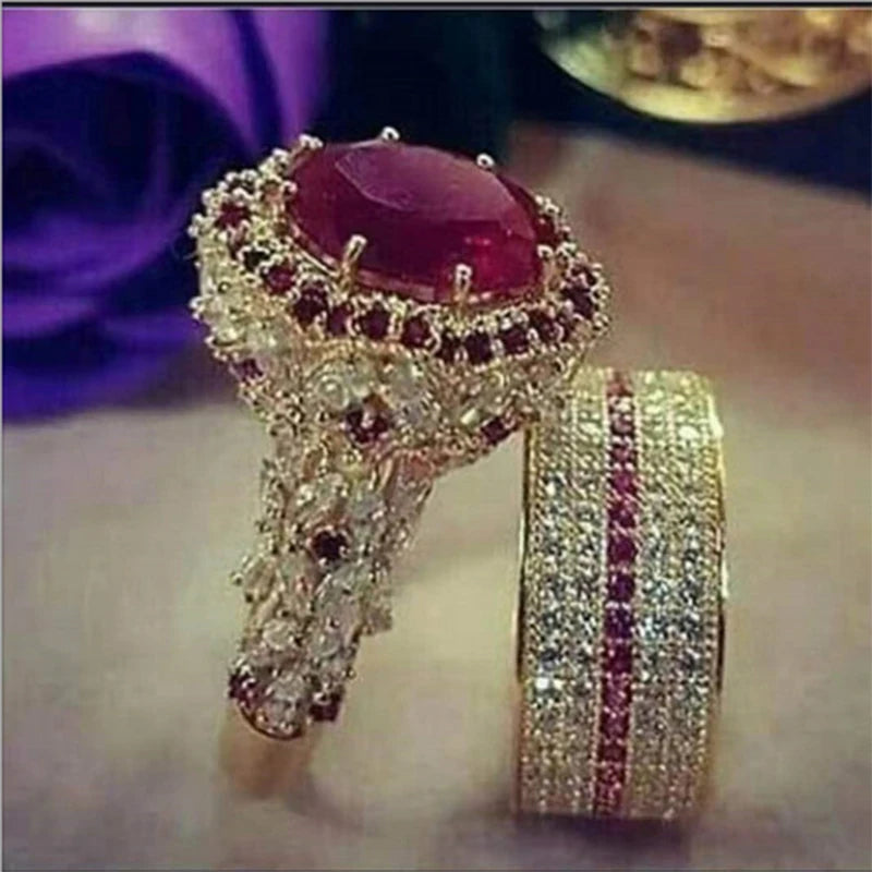 Indulge in Elegance with Our Exquisite Fashion Luxury Princess Ring Set! Elevate Your Bridal Look with Stunning Cubic Zirconia St "Genießen Sie Eleganz mit unserer luxuriösen Prinzessinnenringkollektion! Verbessern Sie Ihr Hochzeitsoutfit mit den zauberha