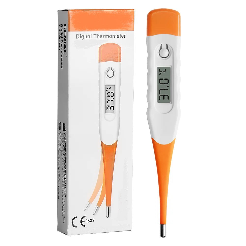 Baby Clinical Digital Baby Thermometer: LCD Display, Flexible Tip, 60-Second Quick Accurate Fever Reading, Suitable for Rectal, Oral, and Underarm Use.
ترمومتر رقمي سريع للأطفال: شاشة LCD، طرف مرن، قراءة دقيقة للحمى في 60 ثانية، مناسب للاستخدام الشرجي وتح