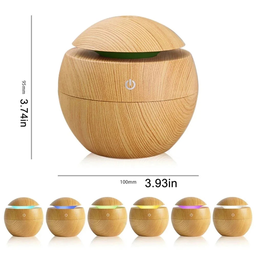 Wooden Electric Aroma Diffuser for Relaxing Bedrooms - جهاز ترطيب هواء بالخشب لغرف النوم المريحة