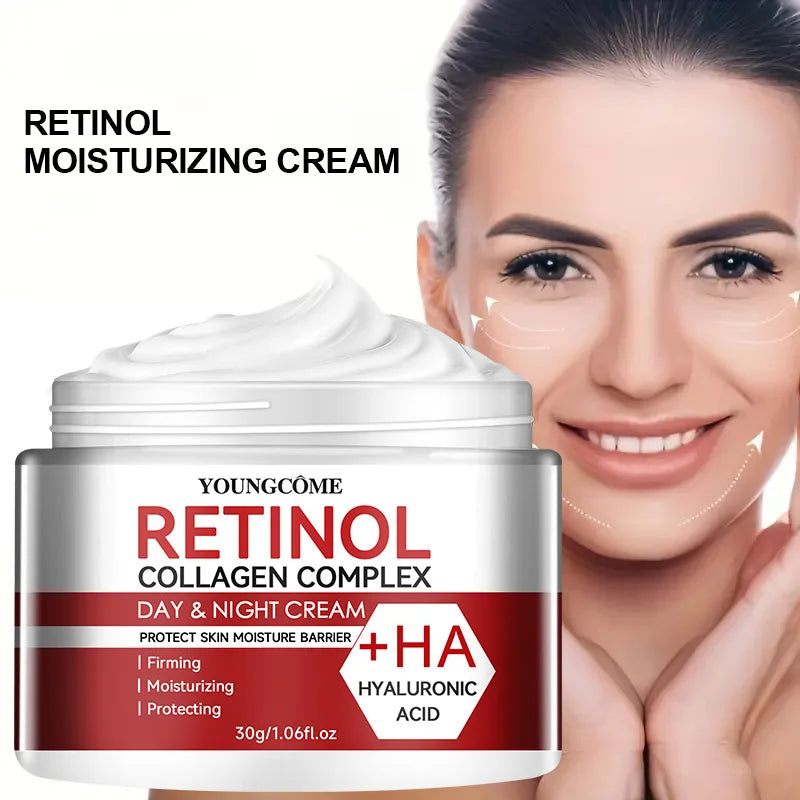 Retinol Collagen Facial Care Moisturizing Cream - Restore and Nourish! Perfect for dry and rough skin, this cream deeply hydrates and revitalizes. Ideal for aging skin. Treat yourself to luxurious skincare today!
"كريم ترطيب البشرة بالكولاجين ضد الشيخوخة