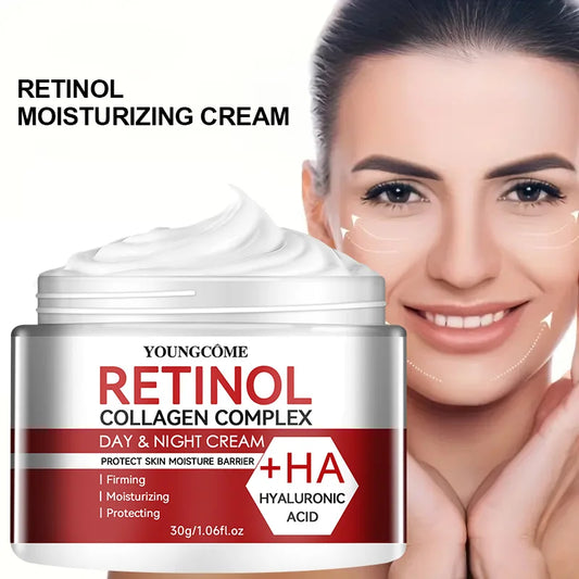 Retinol Collagen Facial Care Moisturizing Cream - Restore and Nourish! Perfect for dry and rough skin, this cream deeply hydrates and revitalizes. Ideal for aging skin. Treat yourself to luxurious skincare today!
"كريم ترطيب البشرة بالكولاجين ضد الشيخوخة