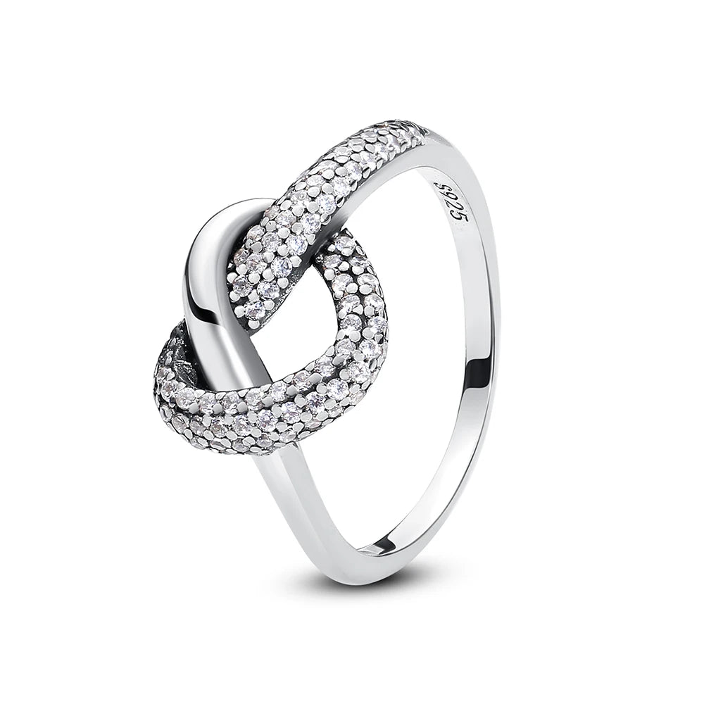 Original 925 Sterling Silver Rings for Women - خواتم فضة استرلينية أصلية للنساء بتصميم تاج وقلب وشمس وقمر، مثالية للخطوبة والزفاف، بلمعة ذهبية وزركون مرصعة، مجوهرات فاخرة