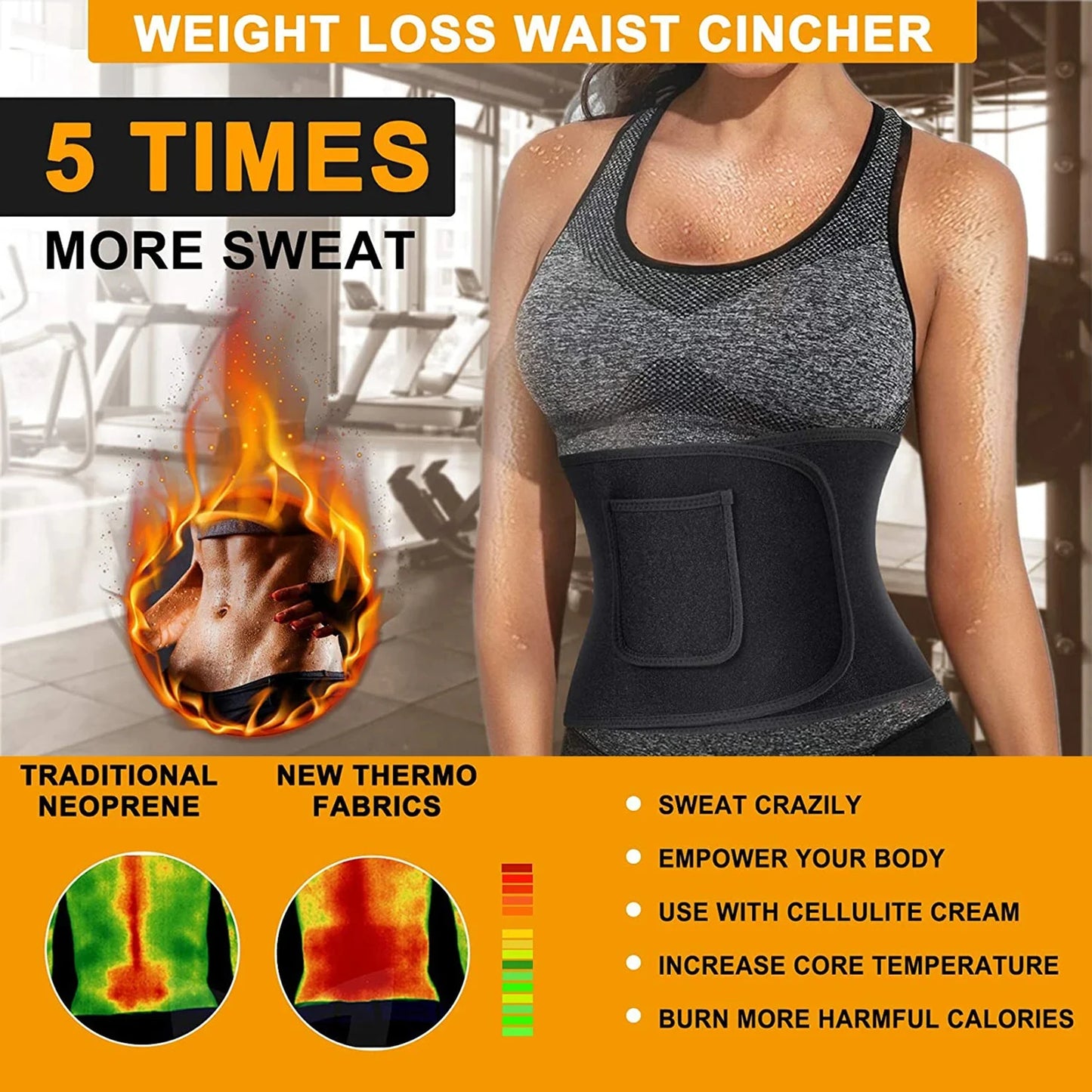 Waist Trainer Belt for Men and Women - كورسيه لتنحيف الجسم وتحديد الخصر للرجال والنساء - يساعد على تشكيل الجسم وتقوية العضلات وتحسين القوام، مثالي للتمارين الرياضية في الصالة الرياضية