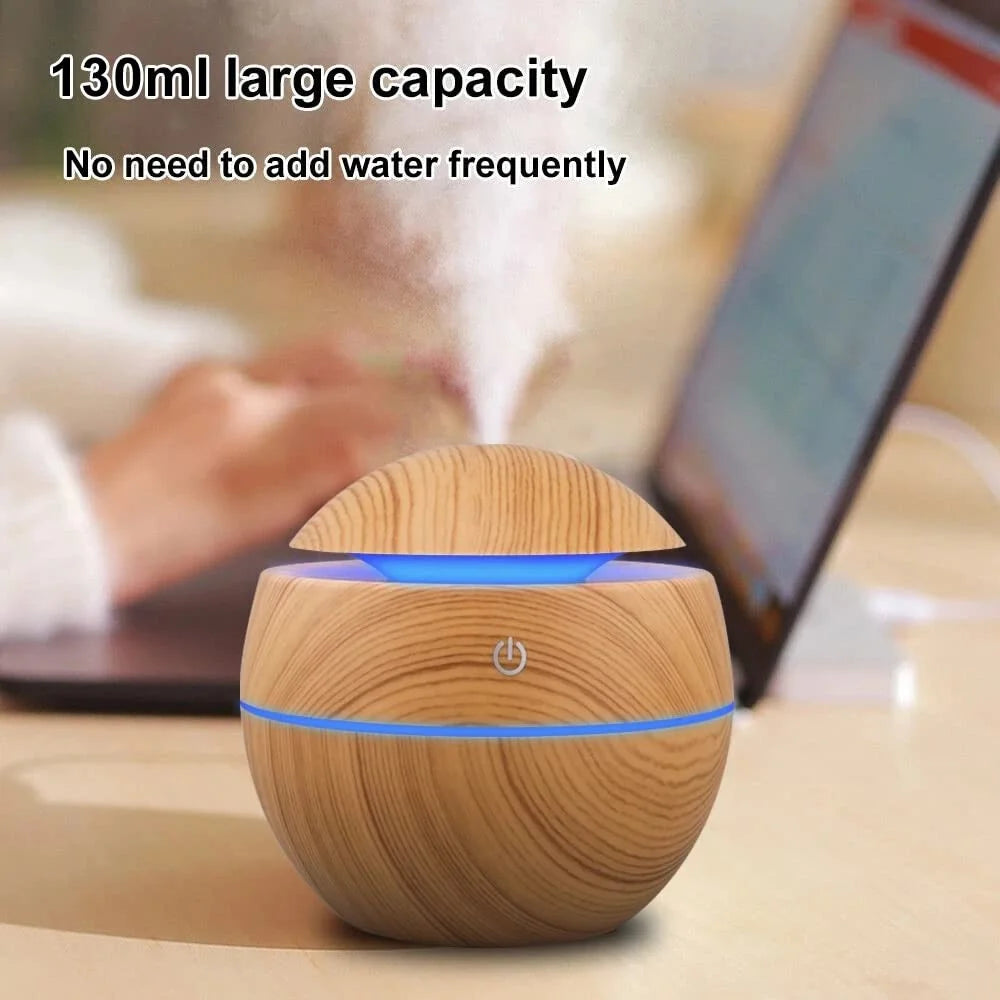 Wooden Electric Aroma Diffuser for Relaxing Bedrooms - جهاز ترطيب هواء بالخشب لغرف النوم المريحة