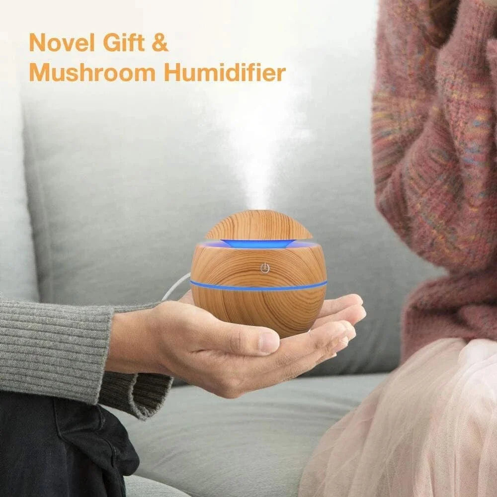 Wooden Electric Aroma Diffuser for Relaxing Bedrooms - جهاز ترطيب هواء بالخشب لغرف النوم المريحة